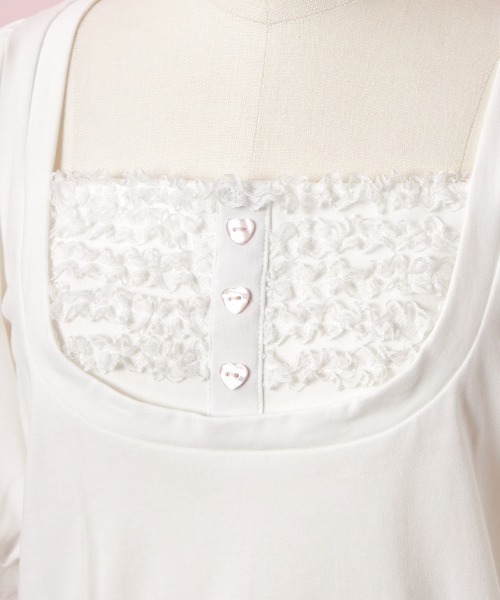 Lolime by mellfy memory(ロリミー バイ メルフィーメモリー)の「Milky&Lacy カットソー(Tシャツ/カットソー・レディース・ピンク/ホワイト・LL/M)」の8枚目の写真