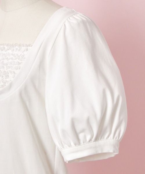 Lolime by mellfy memory(ロリミー バイ メルフィーメモリー)の「Milky&Lacy カットソー(Tシャツ/カットソー・レディース・ピンク/ホワイト・LL/M)」の10枚目の写真