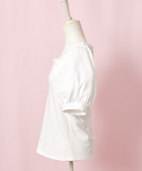 Lolime by mellfy memory(ロリミー バイ メルフィーメモリー)の「Milky&Lacy カットソー(Tシャツ/カットソー・レディース・ピンク/ホワイト・LL/M)」の6枚目の写真