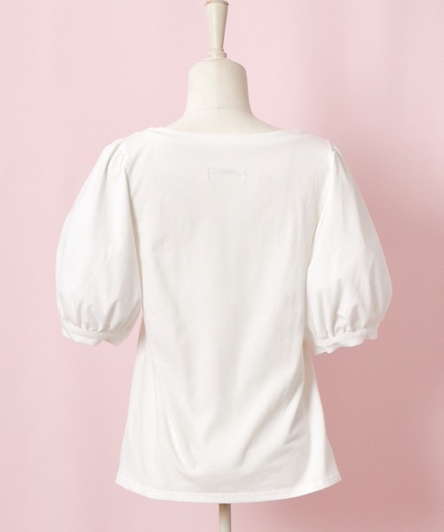 Lolime by mellfy memory(ロリミー バイ メルフィーメモリー)の「Milky&Lacy カットソー(Tシャツ/カットソー・レディース・ピンク/ホワイト・LL/M)」の7枚目の写真