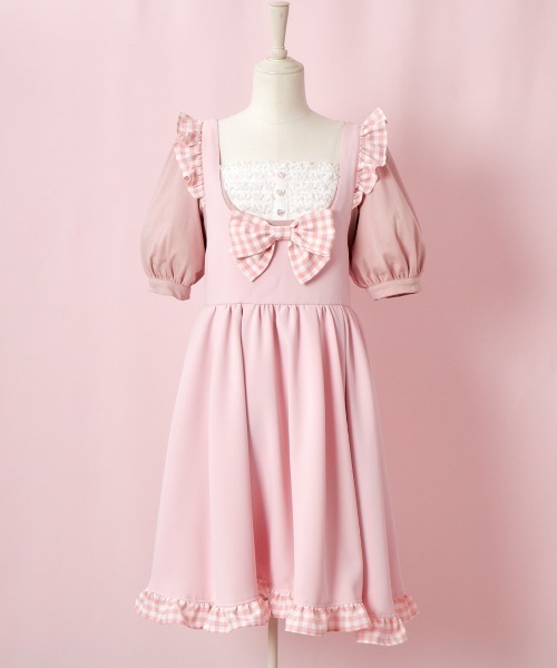 Lolime by mellfy memory(ロリミー バイ メルフィーメモリー)の「Milky&Lacy カットソー(Tシャツ/カットソー・レディース・ピンク/ホワイト・LL/M)」の13枚目の写真