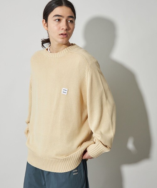 CITEN(シテン)の「<CITEN>ミドルゲージクルーネックニット(ニット/セーター・メンズ・ブラック/ダークグレー・M/L)」の6枚目の写真