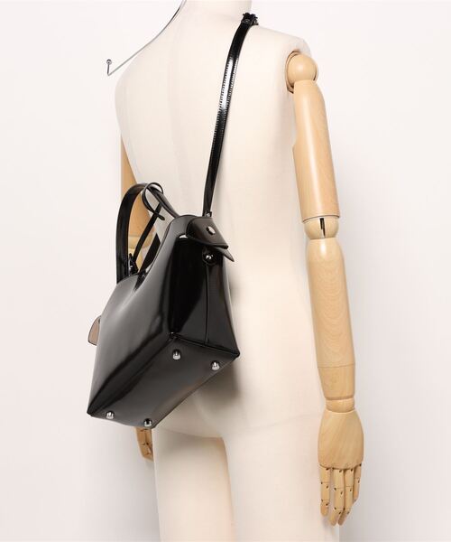 GIANNI NOTARO（ジャンニノターロ）の「【GIANNI NOTARO】ガラスレザー2WAYワンショルダートートバッグ ポーチ付き / 4091S（トートバッグ・レディース・ブラック・FREE）」の5枚目の写真