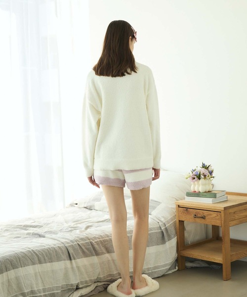 セール】【ルームウェア】ロゴ入りもこもこショートパンツ（ルーム
