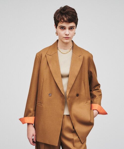 cloenc（クロエンス）の「◆【セットアップ／セレモニー】ウールライクテーラードジャケット（テーラードジャケット・レディース・ブラック/キャメル/ダークグレー・02）」の5枚目の写真