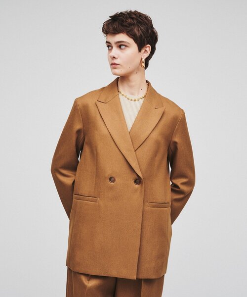 cloenc（クロエンス）の「◆【セットアップ／セレモニー】ウールライクテーラードジャケット（テーラードジャケット・レディース・ブラック/キャメル/ダークグレー・02）」の6枚目の写真