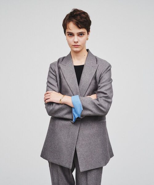 cloenc（クロエンス）の「◆【セットアップ／セレモニー】ウールライクテーラードジャケット（テーラードジャケット・レディース・ブラック/キャメル/ダークグレー・02）」の12枚目の写真