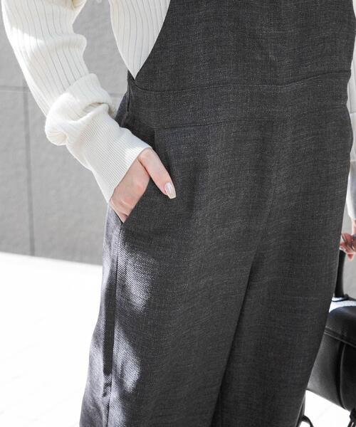 FORK&SPOON（フォークアンドスプーン）の「FORK&SPOON　ウールライクツイルオーバーオール（サロペット/オーバーオール・レディース・チャコールグレー/ブラック・1/2）」の8枚目の写真