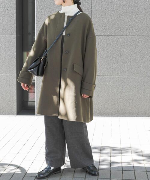 FORK&SPOON（フォークアンドスプーン）の「FORK&SPOON　ウールライクツイルオーバーオール（サロペット/オーバーオール・レディース・チャコールグレー/ブラック・1/2）」の9枚目の写真