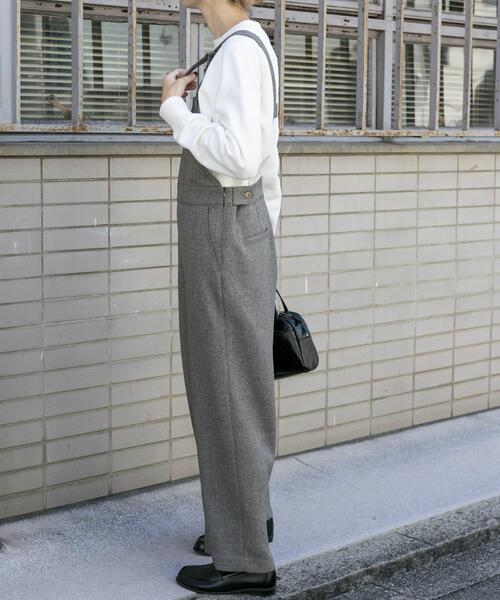 FORK&SPOON（フォークアンドスプーン）の「FORK&SPOON　ウールライクツイルオーバーオール（サロペット/オーバーオール・レディース・チャコールグレー/ブラック・1/2）」の13枚目の写真