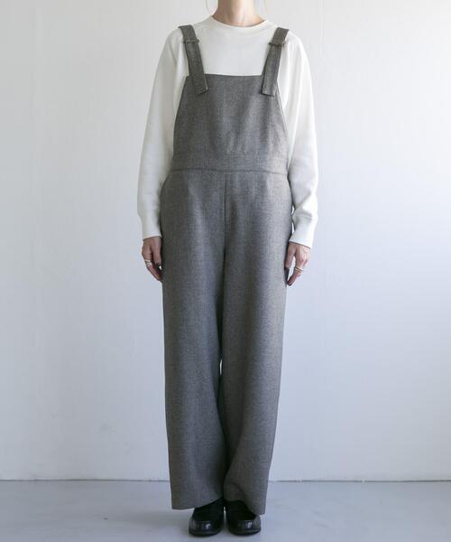 FORK&SPOON（フォークアンドスプーン）の「FORK&SPOON　ウールライクツイルオーバーオール（サロペット/オーバーオール・レディース・チャコールグレー/ブラック・1/2）」の18枚目の写真