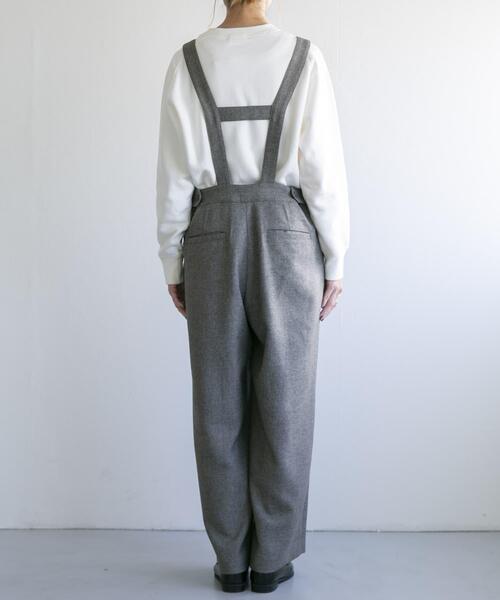 FORK&SPOON（フォークアンドスプーン）の「FORK&SPOON　ウールライクツイルオーバーオール（サロペット/オーバーオール・レディース・チャコールグレー/ブラック・1/2）」の20枚目の写真