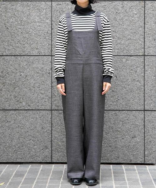 FORK&SPOON（フォークアンドスプーン）の「FORK&SPOON　ウールライクツイルオーバーオール（サロペット/オーバーオール・レディース・チャコールグレー/ブラック・1/2）」の21枚目の写真