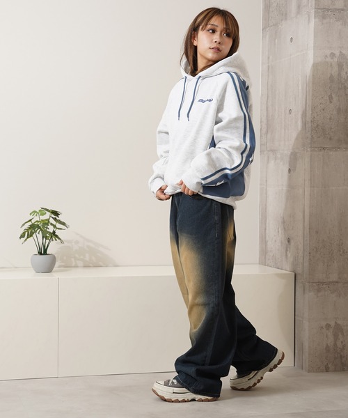 【STAYGOLD】裏起毛 ロゴライン スウェットパーカー / Lined Logo Line Sweatshirt Hoodie（パーカー）｜STAY GOLD（ステイゴールド）