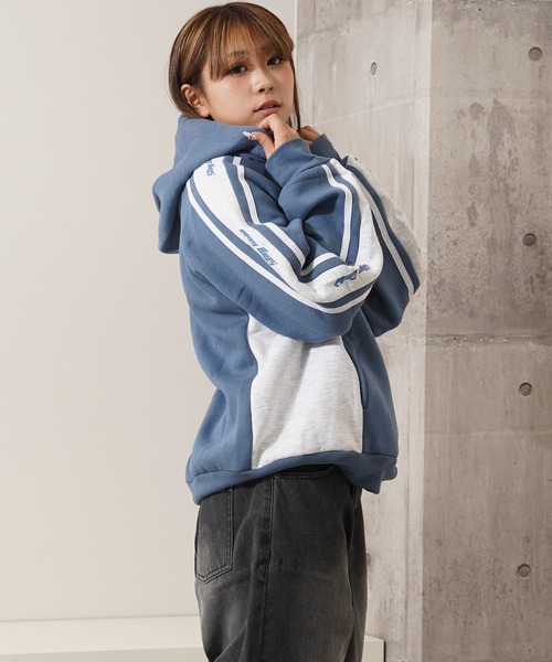 【STAYGOLD】裏起毛 ロゴライン スウェットパーカー / Lined Logo Line Sweatshirt Hoodie（パーカー）｜STAY GOLD（ステイゴールド）