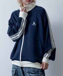 別注【Healthknit Product】sleeve line one point wolf　track jacket/袖ライン ワンポイント 刺繍 トラックジャケット
