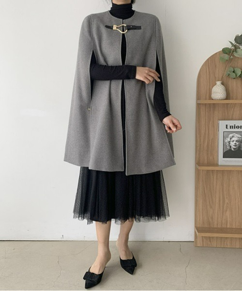 Ritomo De Ricco（リトモ・デ・リコ）の「ポンチョコート（ポンチョ・レディース・グレー/ブラック・FREE）」の12枚目の写真