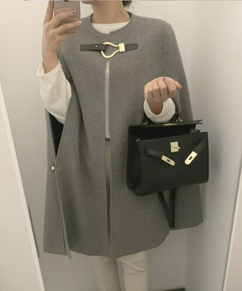 Ritomo De Ricco（リトモ・デ・リコ）の「ポンチョコート（ポンチョ・レディース・グレー/ブラック・FREE）」の21枚目の写真