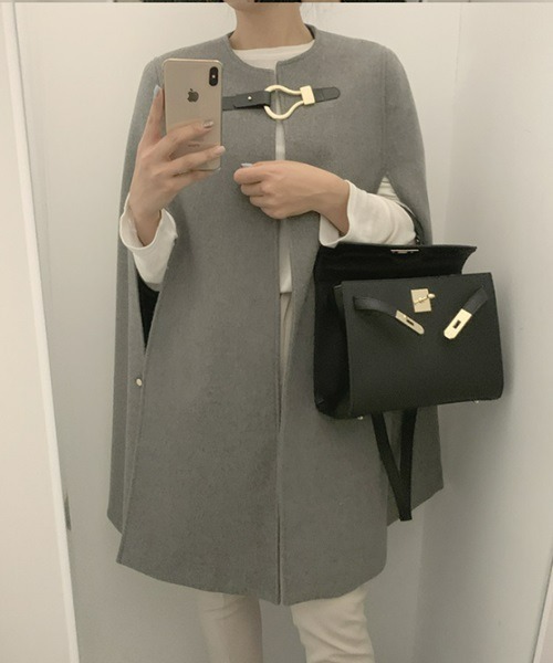 Ritomo De Ricco（リトモ・デ・リコ）の「ポンチョコート（ポンチョ・レディース・グレー/ブラック・FREE）」の22枚目の写真