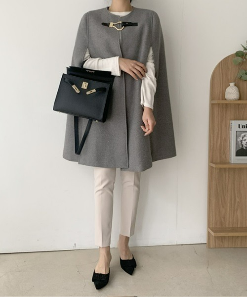 Ritomo De Ricco（リトモ・デ・リコ）の「ポンチョコート（ポンチョ・レディース・グレー/ブラック・FREE）」の15枚目の写真