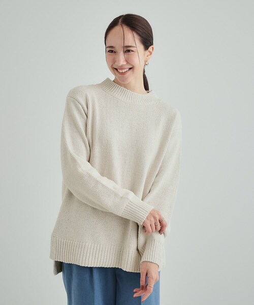SHOO・LA・RUE（シューラルー）の「◆ラメがさりげなく光る やわらかニット（ニット/セーター・レディース・アイボリー/ブラウン系/グリーン系・01/02/03/04）」の5枚目の写真