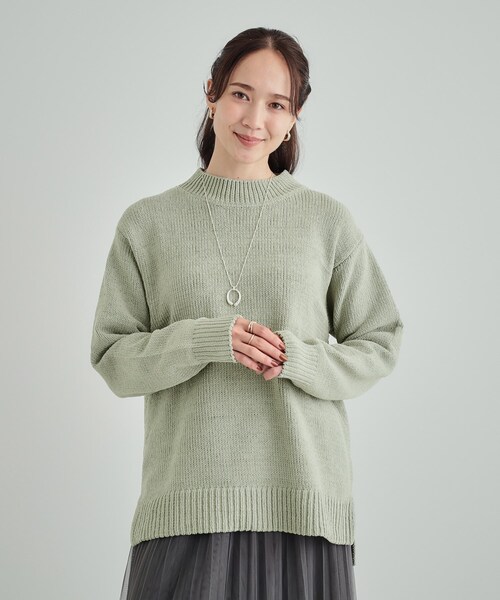 SHOO・LA・RUE（シューラルー）の「◆ラメがさりげなく光る やわらかニット（ニット/セーター・レディース・アイボリー/ブラウン系/グリーン系・01/02/03/04）」の8枚目の写真