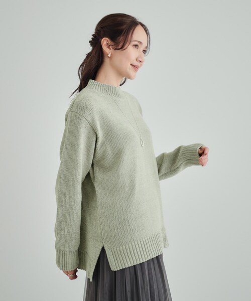 SHOO・LA・RUE（シューラルー）の「◆ラメがさりげなく光る やわらかニット（ニット/セーター・レディース・アイボリー/ブラウン系/グリーン系・01/02/03/04）」の9枚目の写真