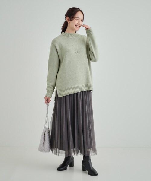 SHOO・LA・RUE（シューラルー）の「◆ラメがさりげなく光る やわらかニット（ニット/セーター・レディース・アイボリー/ブラウン系/グリーン系・01/02/03/04）」の10枚目の写真