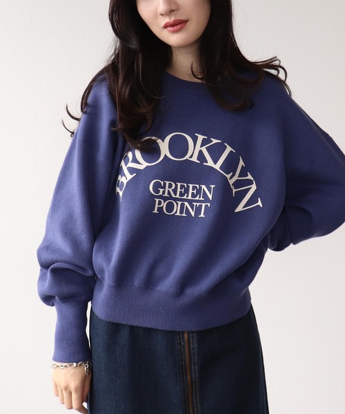 Three Four Time(スリーフォータイム)の「スエットライクワイドロゴプルオーバー(スウェット・レディース・ネイビー/ブルー・FREE)」の9枚目の写真