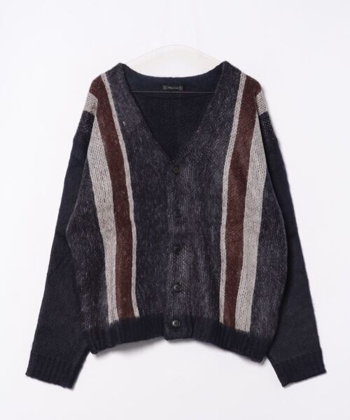 【セール】モヘアタッチパネル柄Vネックカーディガン（カーディガン/ボレロ）｜ARCHIVER（アーカイバ）