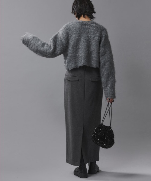 RASW（ラス）の「[RASW]ウール混ストレートスカート（スカート・レディース・チャコール・S/M/L）」の7枚目の写真