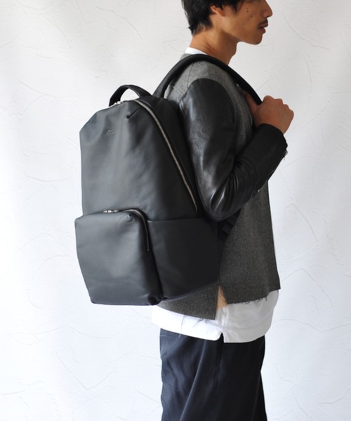 SEEKER（シーカー）の「【MATTE】ソフトレザー ボンディングバックパック SKB-MT17（バックパック/リュック・メンズ・キャメル/グリーン/ライム/ネイビー/ブラック/グレイッシュベージュ・FREE）」の17枚目の写真