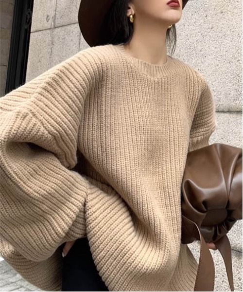 AMELY(エミリー)の「ローゲージニットプルオーバー(ニット/セーター・レディース・ブラック/グレー/グリーン/モカ・フリー)」の10枚目の写真