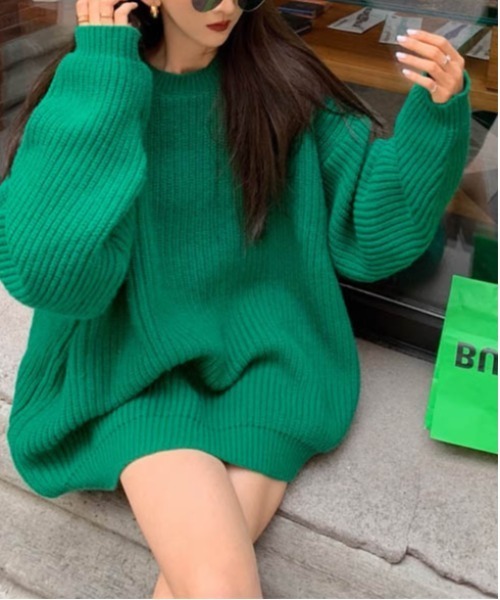 AMELY(エミリー)の「ローゲージニットプルオーバー(ニット/セーター・レディース・ブラック/グレー/グリーン/モカ・フリー)」の16枚目の写真