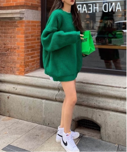 AMELY(エミリー)の「ローゲージニットプルオーバー(ニット/セーター・レディース・ブラック/グレー/グリーン/モカ・フリー)」の17枚目の写真