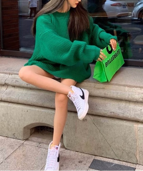 AMELY(エミリー)の「ローゲージニットプルオーバー(ニット/セーター・レディース・ブラック/グレー/グリーン/モカ・フリー)」の18枚目の写真