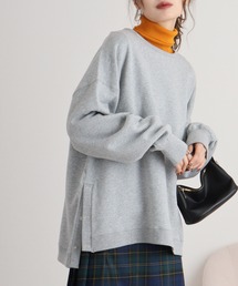 綿100%裏起毛サイドボタンプルオーバー