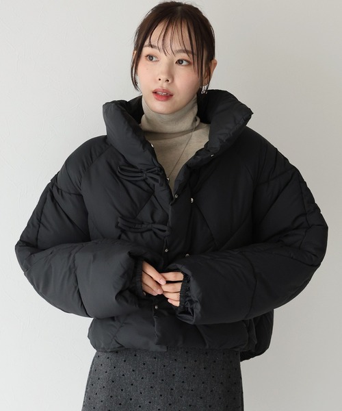 ダウンベスト　ダウンジャケット　レディース　アウター　リボン　キルティング BLUEEAST（ブルーイースト）の「リボンキルティングダウン（ダウン