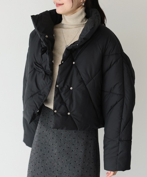 ダウンベスト　ダウンジャケット　レディース　アウター　リボン　キルティング BLUEEAST（ブルーイースト）の「リボンキルティングダウン（ダウン