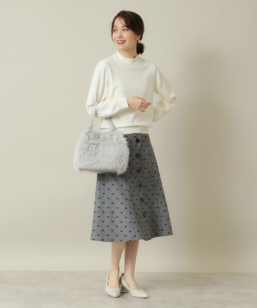 ITS'DEMO（イッツデモ）の「◆【2WAY】両あおりフェイクファートート（トートバッグ・レディース・ベージュ/ライトグレー系3/アイボリー・00）」の8枚目の写真