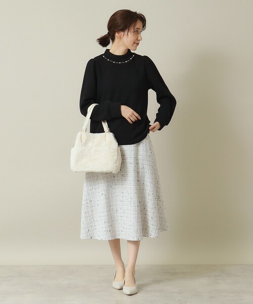 ITS'DEMO（イッツデモ）の「◆【2WAY】両あおりフェイクファートート（トートバッグ・レディース・ベージュ/ライトグレー系3/アイボリー・00）」の11枚目の写真