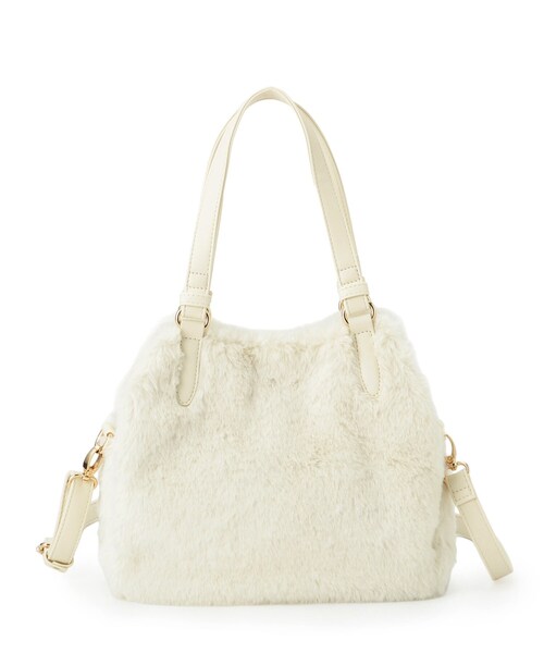 ITS'DEMO（イッツデモ）の「◆【2WAY】両あおりフェイクファートート（トートバッグ・レディース・ベージュ/ライトグレー系3/アイボリー・00）」の15枚目の写真