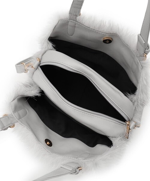 ITS'DEMO（イッツデモ）の「◆【2WAY】両あおりフェイクファートート（トートバッグ・レディース・ベージュ/ライトグレー系3/アイボリー・00）」の19枚目の写真