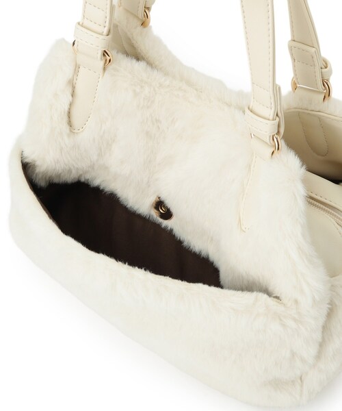 ITS'DEMO（イッツデモ）の「◆【2WAY】両あおりフェイクファートート（トートバッグ・レディース・ベージュ/ライトグレー系3/アイボリー・00）」の22枚目の写真