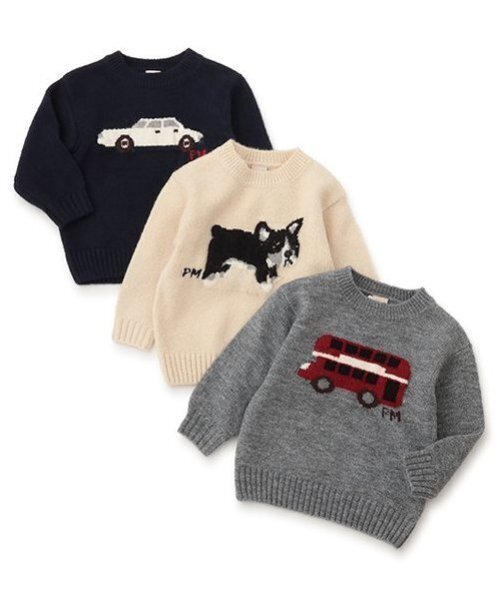 petit main（プティマイン）の「【フワもちっと】モチーフニット（ニット/セーター・キッズ・ネイビー/アイボリー/トップグレー・S/L/M）」の9枚目の写真