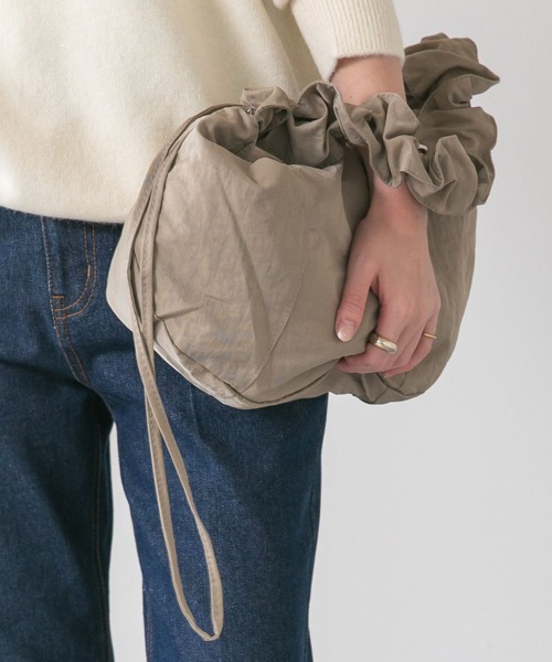 セール】ギャザードロストナイロンバッグ（ショルダーバッグ
