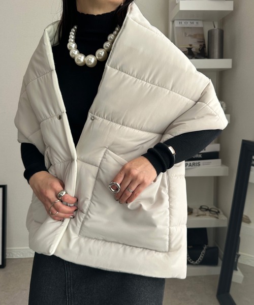 【セール】ジレライク中綿ストール（ストール/ショール）｜deux amour（ドゥーザムール）