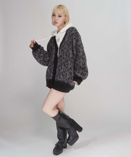 ENVYM（アンビー）の「シャギールーズカーディガン（カーディガン/ボレロ・レディース・グレー/ブラウン・FREE）」の22枚目の写真