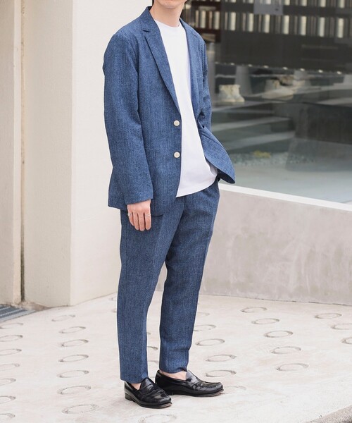 BEAMS デニムプリント シアサッカー 2ボタン ジャケット パンツ　セット BEAMS HEART（ビームスハート）の「【クイックドライ・吸汗速乾