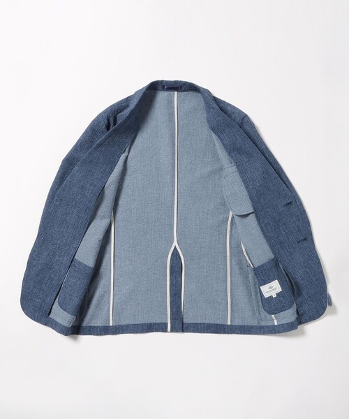BEAMS デニムプリント シアサッカー 2ボタン ジャケット パンツ　セット BEAMS HEART（ビームス ハート）デニムプリント シアサッカー
